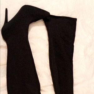 Black over the knee stretchy boots fashion nova 8